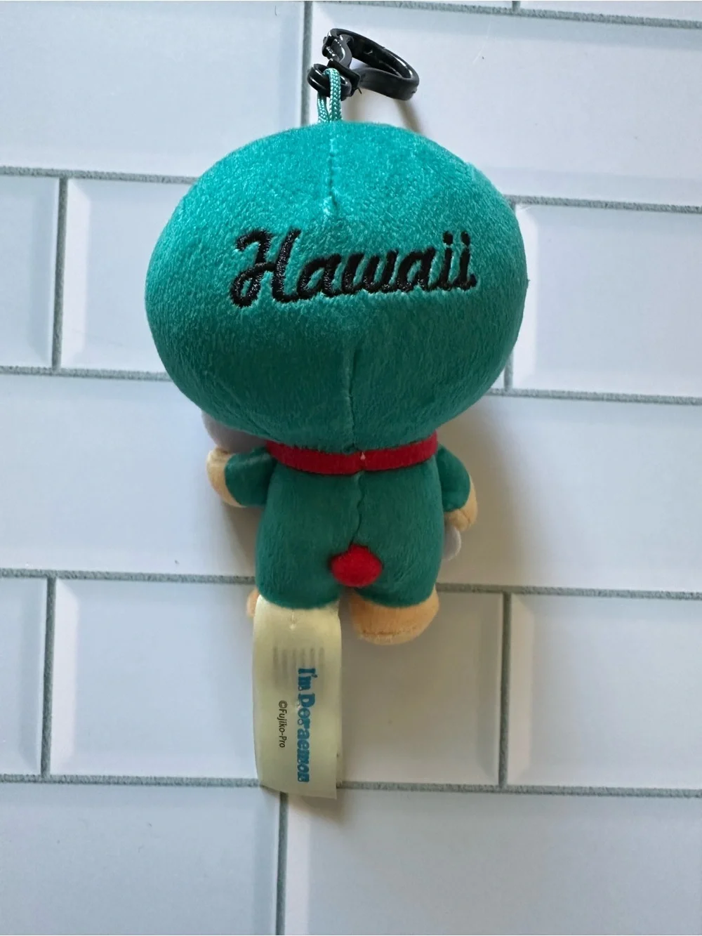 Hawaii I’m Doraemon Teal Plush Toy - Surfboard Collectible Key Chain